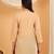 Women beige floral embroidered chikankari v neck pure cotton flared short kurtis
