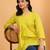 Women green floral embroidered chikankari v neck pure cotton flared short kurtis
