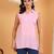 Women pink ethnic motifs embroidered chikankari sleevless pure cotton short kurtis