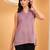 Women mauve floral motifs embroidered chikankari sleeveless pure cotton short kurtis