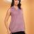 Women mauve floral motifs embroidered chikankari sleeveless pure cotton short kurtis