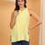 Women yellow floral butis embroidered chikankari sleeveless pure cotton short kurtis