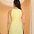 Women yellow floral butis embroidered chikankari sleeveless pure cotton short kurtis