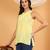 Women yellow floral butis embroidered chikankari sleeveless pure cotton short kurtis