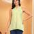 Women lime green floral butis embroidered chikankari sleeveless pure cotton short kurtis