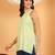 Women lime green floral butis embroidered chikankari sleeveless pure cotton short kurtis