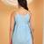 Women blue ethnic motifs embroidered chikankari cotton short strap kurti