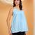 Women blue ethnic motifs embroidered chikankari cotton short strap kurti