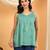 Women green ethnic motifs embroidered chikankari cotton short strap kurti