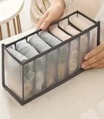 grey mesh foldable undergarment organizer for socks, underwear & ties