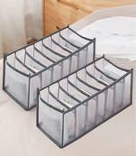   undergarments cloth organizers drawer mesh foldable for storing  grey