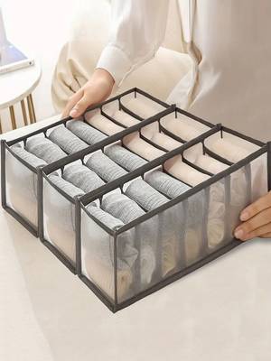   undergarments cloth organizers drawer mesh foldable for storing  grey 1