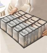   undergarments cloth organizers drawer mesh foldable for storing  grey