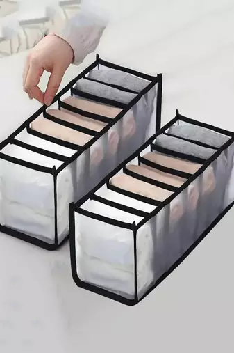   undergarments cloth organizers drawer mesh foldable for storing  brown
