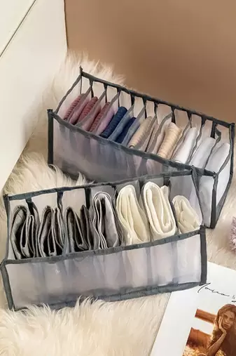   undergarments cloth organizers drawer mesh foldable for storing  brown