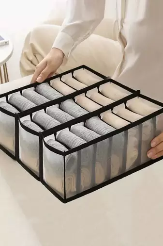   undergarments cloth organizers drawer mesh foldable for storing  brown