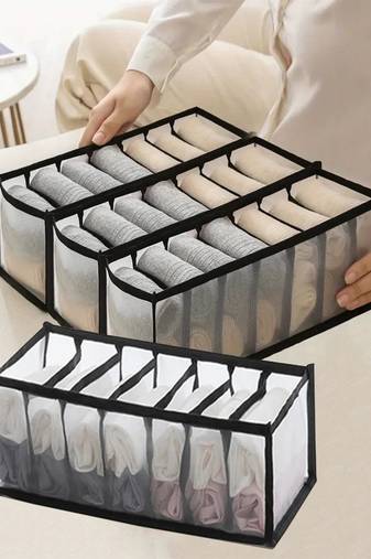   undergarments cloth organizers drawer mesh foldable for storing  brown