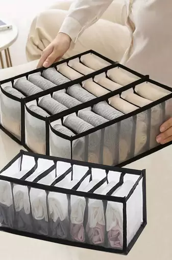   undergarments cloth organizers drawer mesh foldable for storing  brown