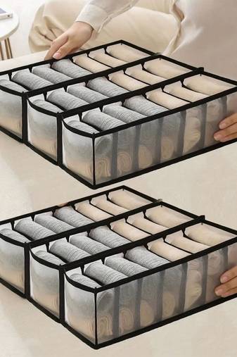   undergarments cloth organizers drawer mesh foldable for storing  brown