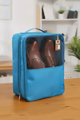 travel shoe bags multipurpose portable travelling shoe holder storage bag footwear organiser pouch (sky)