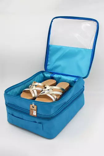  travel shoe bags multipurpose portable travelling shoe holder storage bag footwear organiser pouch (sky)