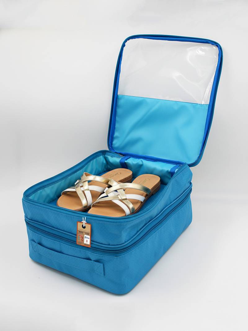 travel shoe bags multipurpose portable travelling shoe holder storage bag footwear organiser pouch (sky)