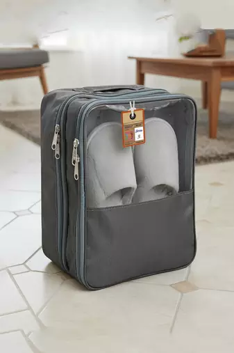  travel shoe bags multipurpose portable travelling shoe holder storage bag footwear organiser pouch (grey)
