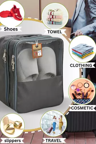  travel shoe bags multipurpose portable travelling shoe holder storage bag footwear organiser pouch (grey)