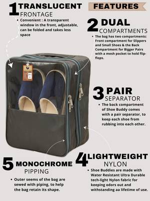  travel shoe bags multipurpose portable travelling shoe holder storage bag footwear organiser pouch (grey) 5