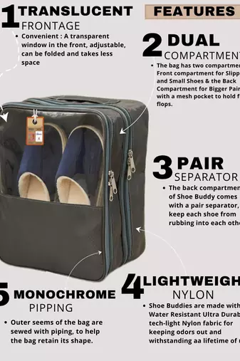  travel shoe bags multipurpose portable travelling shoe holder storage bag footwear organiser pouch (grey)