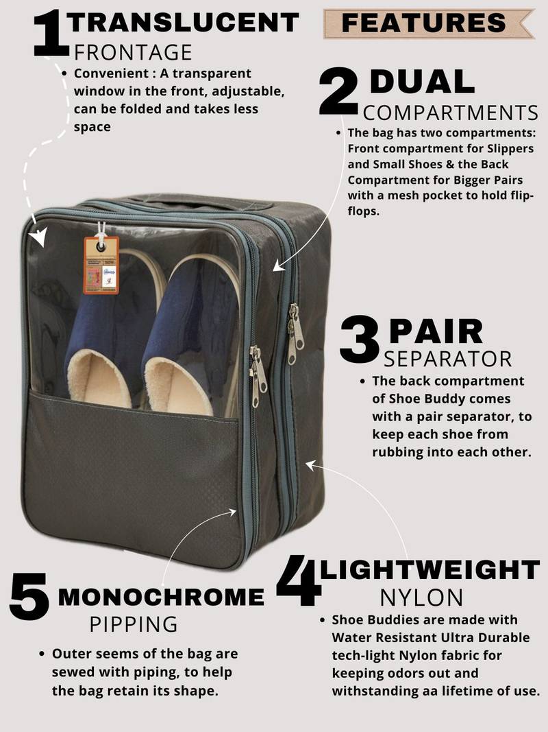  travel shoe bags multipurpose portable travelling shoe holder storage bag footwear organiser pouch (grey)