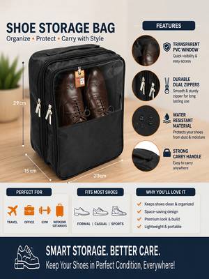  travel shoe bags multipurpose portable travelling shoe holder storage bag footwear organiser pouch (black) 3