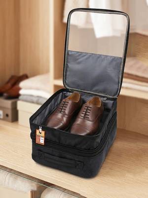  travel shoe bags multipurpose portable travelling shoe holder storage bag footwear organiser pouch (black) 4