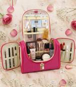  nylon pink hanging travel toiletry bag makeup storage vanity cosmetic hygiene bag organizer jewellery pouch