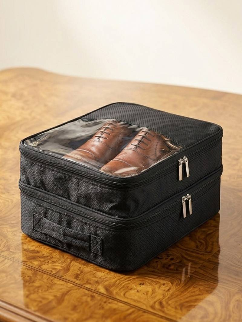  travel shoe bags multipurpose portable travelling shoe holder storage bag footwear organiser pouch (black)