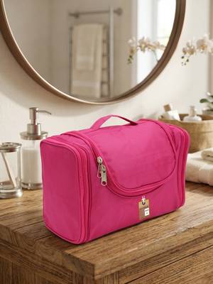  nylon pink hanging travel toiletry bag makeup storage vanity cosmetic hygiene bag organizer jewellery pouch 2