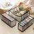  mesh grid storage organizer for clothes for socks, bra, tie, and scarfs, underwear & panties set of 3 black