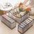  mesh grid storage organizer for clothes for socks, bra, tie, and scarfs, underwear & panties set of 3 grey