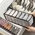  mesh grid storage organizer for clothes for socks, bra, tie, and scarfs, underwear & panties set of 3 grey