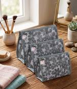  net fabric makeup jewellery organizer cosmetic necklace pouch vanity traveling kit for women (set of 3 grey)