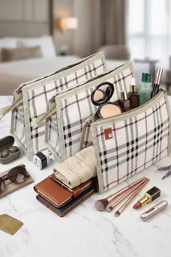  multipurpose makeup kit bag pouches jewelry travel pouch toiletry shaving cosmetic organizer bag set of 3