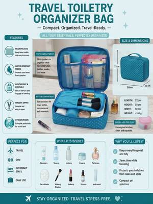  makeup storage box cosmetic vanity toiletry necklace travel organizer jewellery pouch for women (sky) 3