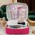  makeup storage box cosmetic vanity toiletry necklace travel organizer jewellery pouch for women (pink)