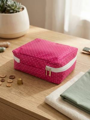  makeup storage box cosmetic vanity toiletry necklace travel organizer jewellery pouch for women (pink) 2