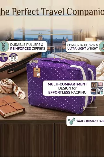  makeup storage box cosmetic vanity toiletry necklace travel organizer jewellery pouch for women (purple)