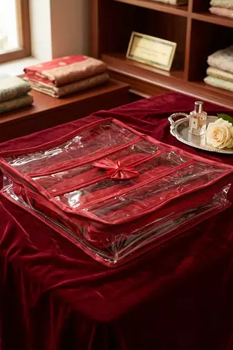  satin bangle box for women jewellery pouch 4 rod bangle storage box chudi set bracelets organizer (maroon)