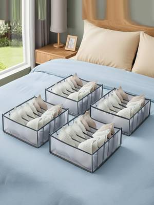  storage organizer for bra clothes mesh almirah wardrobe storage  grey 1