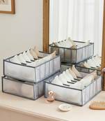  storage organizer for bra clothes mesh almirah wardrobe storage   grey