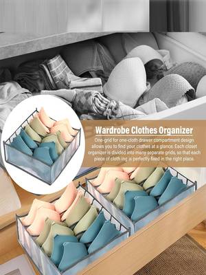  storage organizer for bra clothes mesh almirah wardrobe storage  black 4