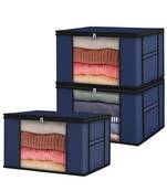   garment storage bag wardrobe bag underbed cloth organizer, storage box for clothes saree bags blue